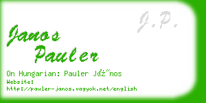 janos pauler business card